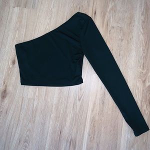 black one shoulder top